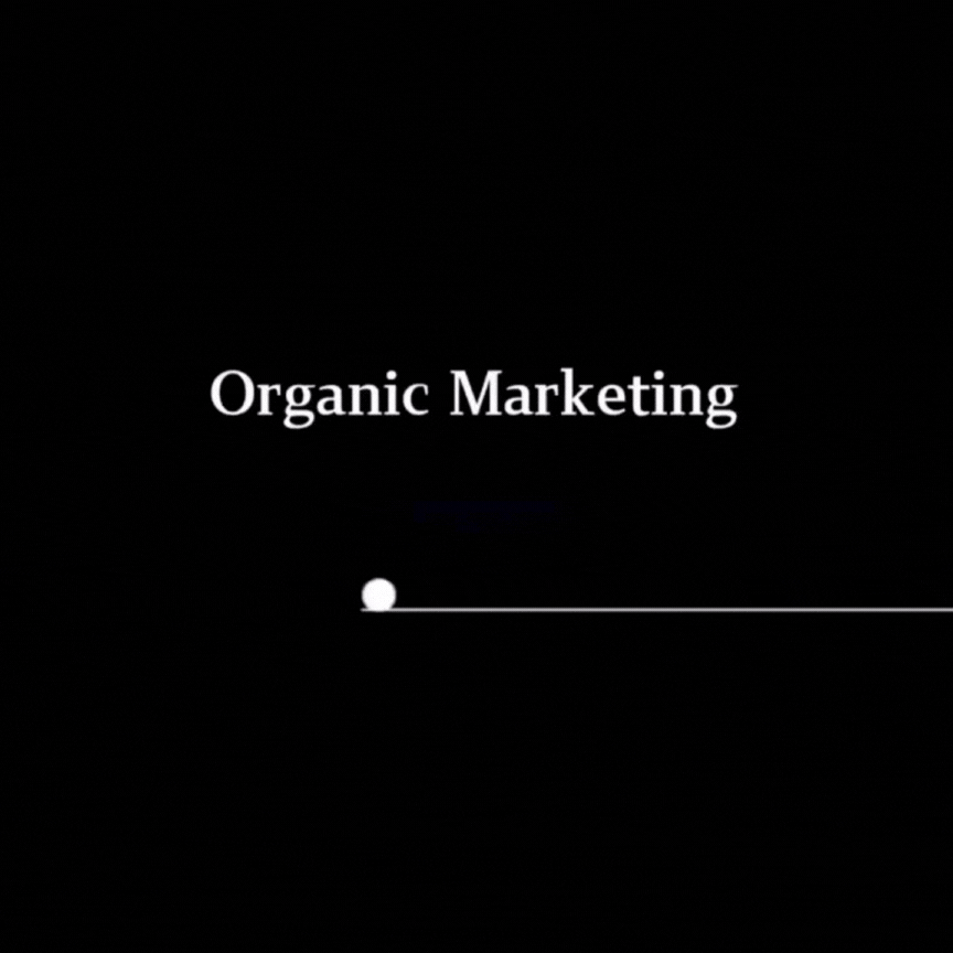 Ilustrasi bola organic marketing atau SEO.